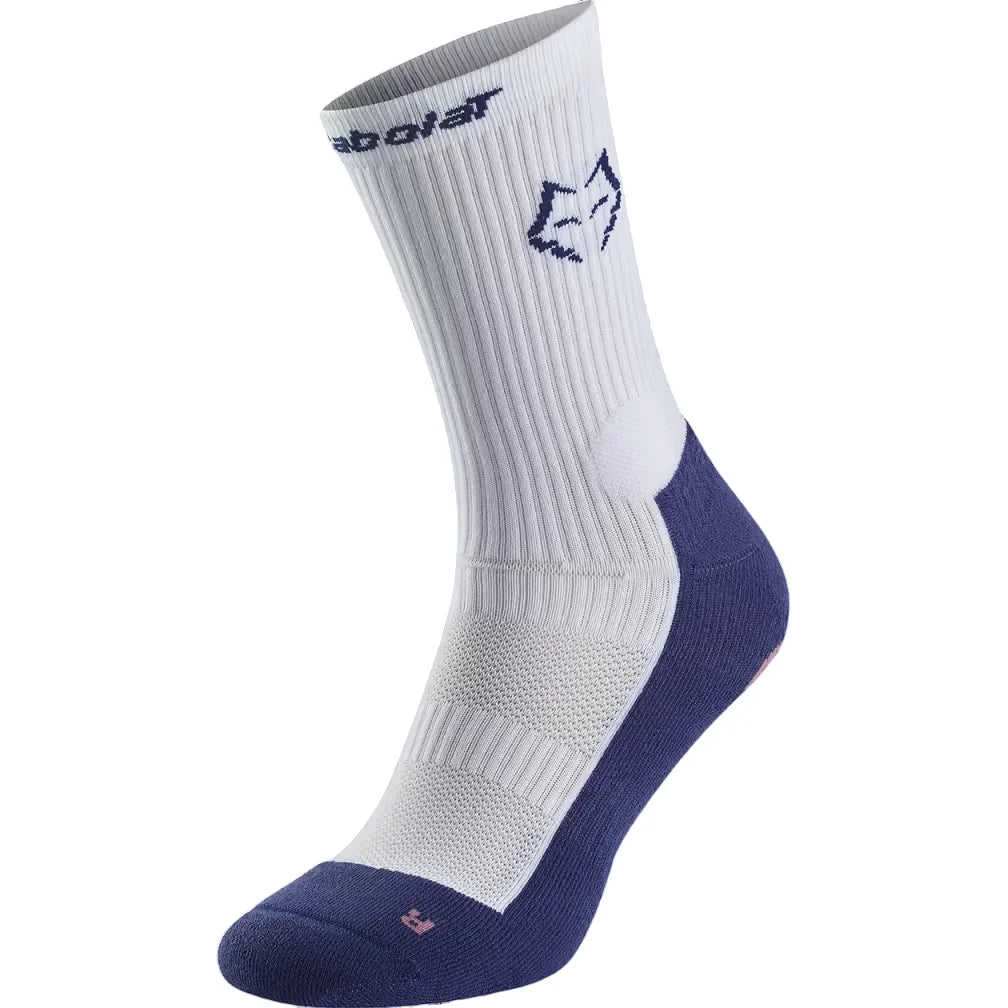 Calceta Babolat Juan Lebrón Mid-Calf Socks Blanco para Pádel