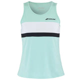 Playera sin Mangas Babolat Fiber Dry Menta/Blanco/Negro para Pádel Mujer