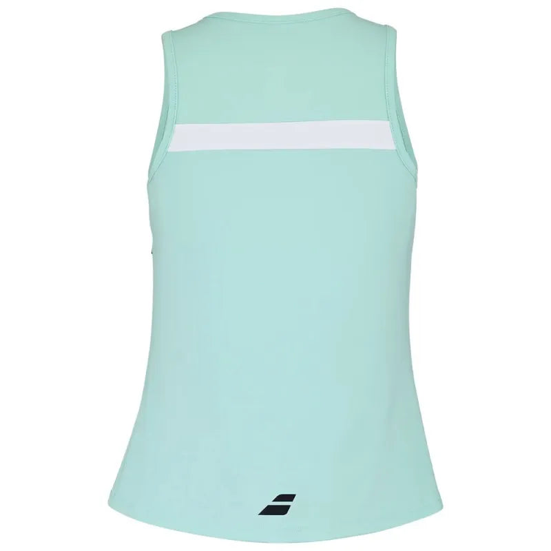 Playera sin Mangas Babolat Fiber Dry Menta/Blanco/Negro para Pádel Mujer